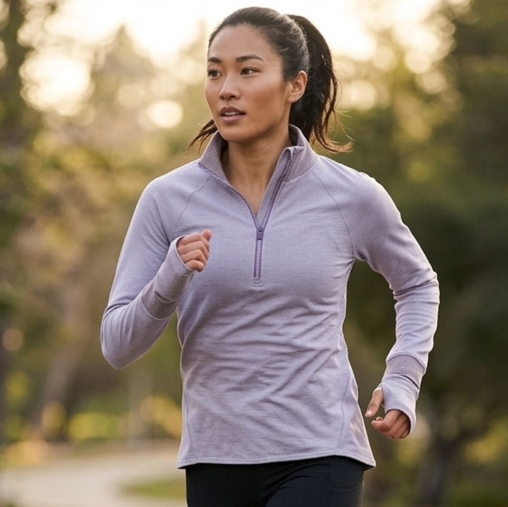 Oiselle Striped Lux 1/4 Zip Running Pullover